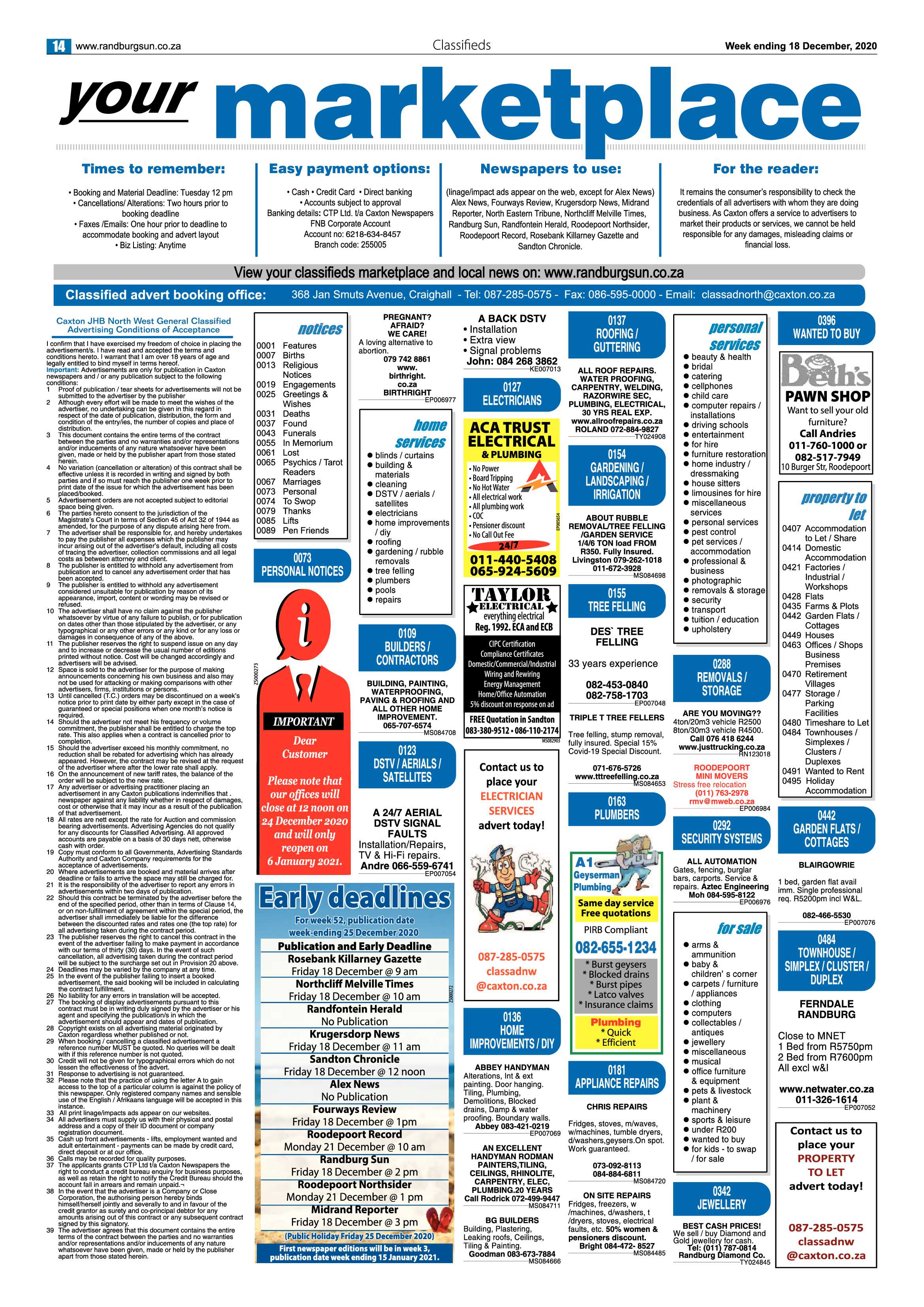 Randburg Sun 18 December 2020 page 14