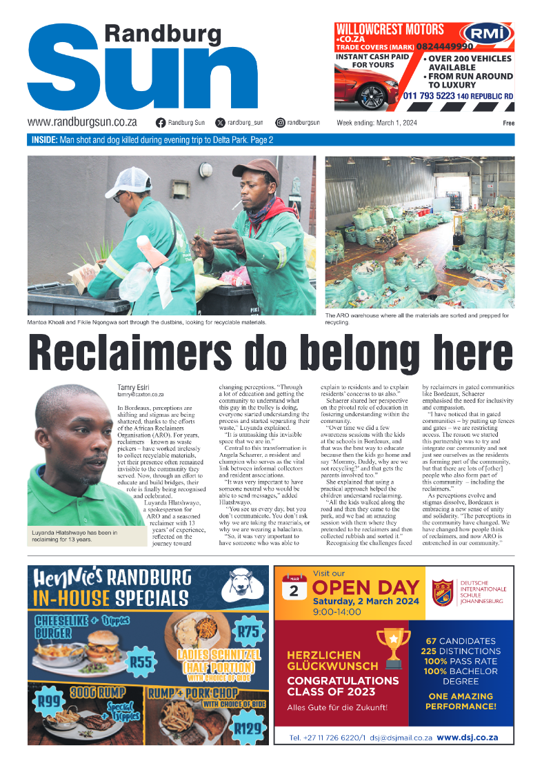 Randburg Sun 01 March 2024 page 1