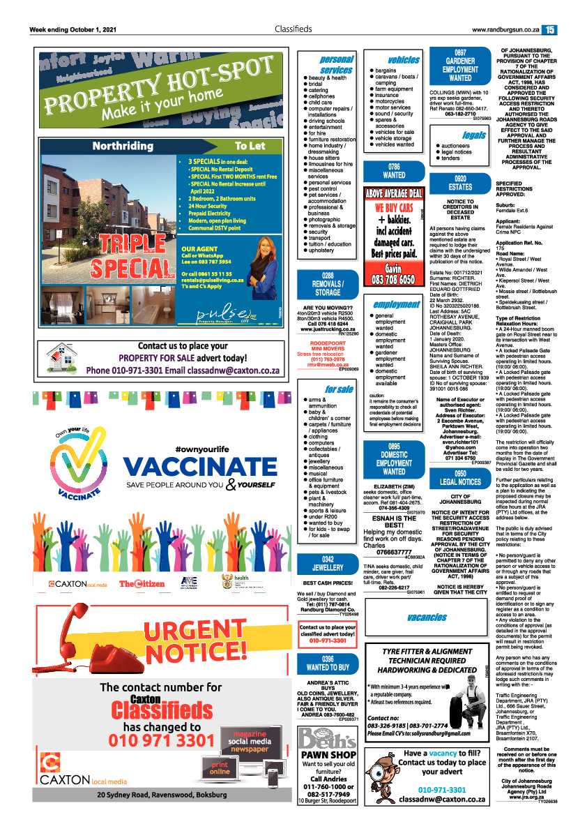 Randburg Sun 01 October 2021 page 17