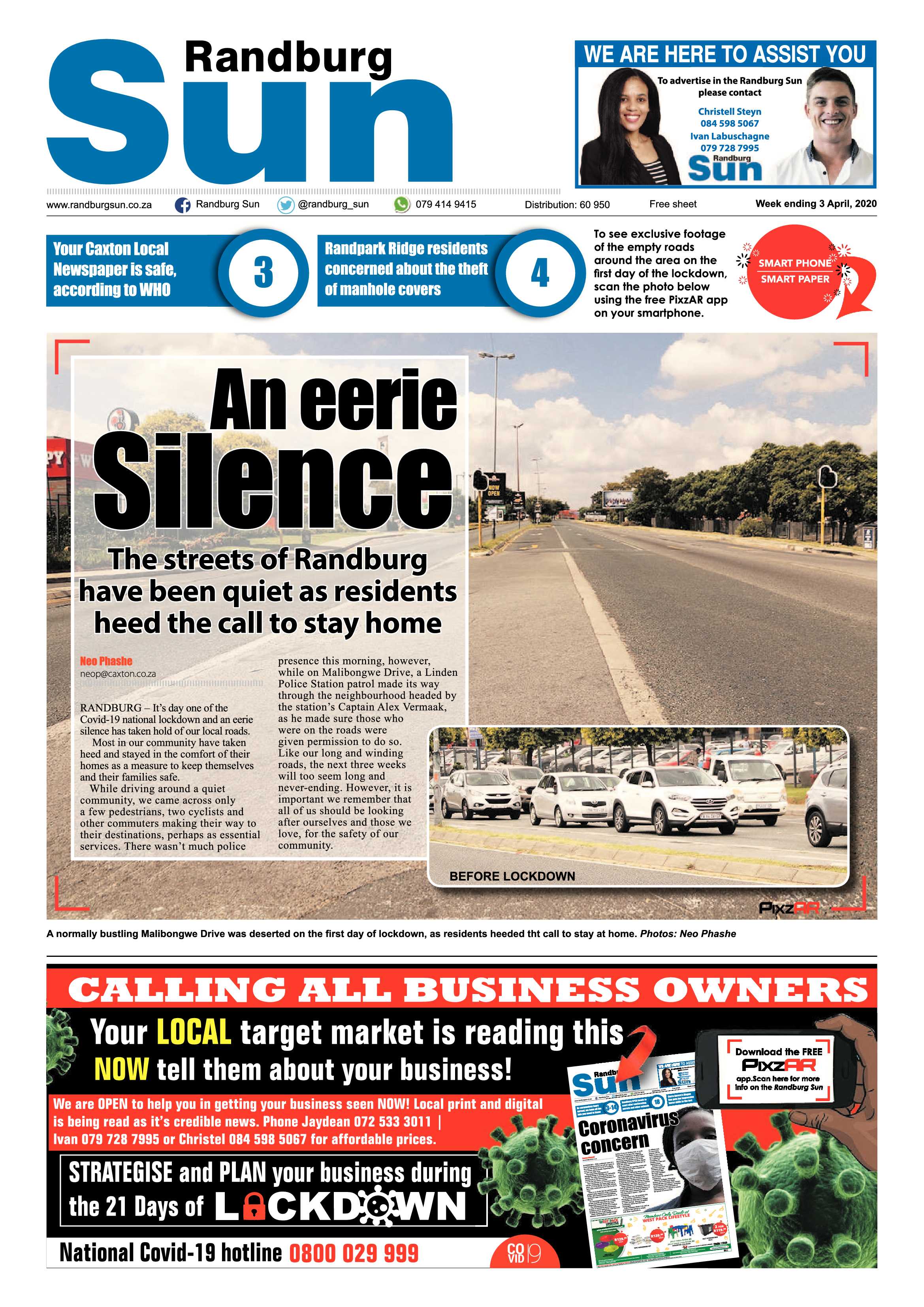 Randburg Sun 03 April 2020 page 1
