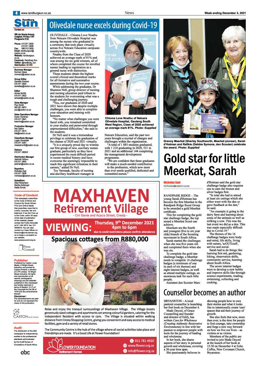 Randburg Sun 03 December 2021 page 4