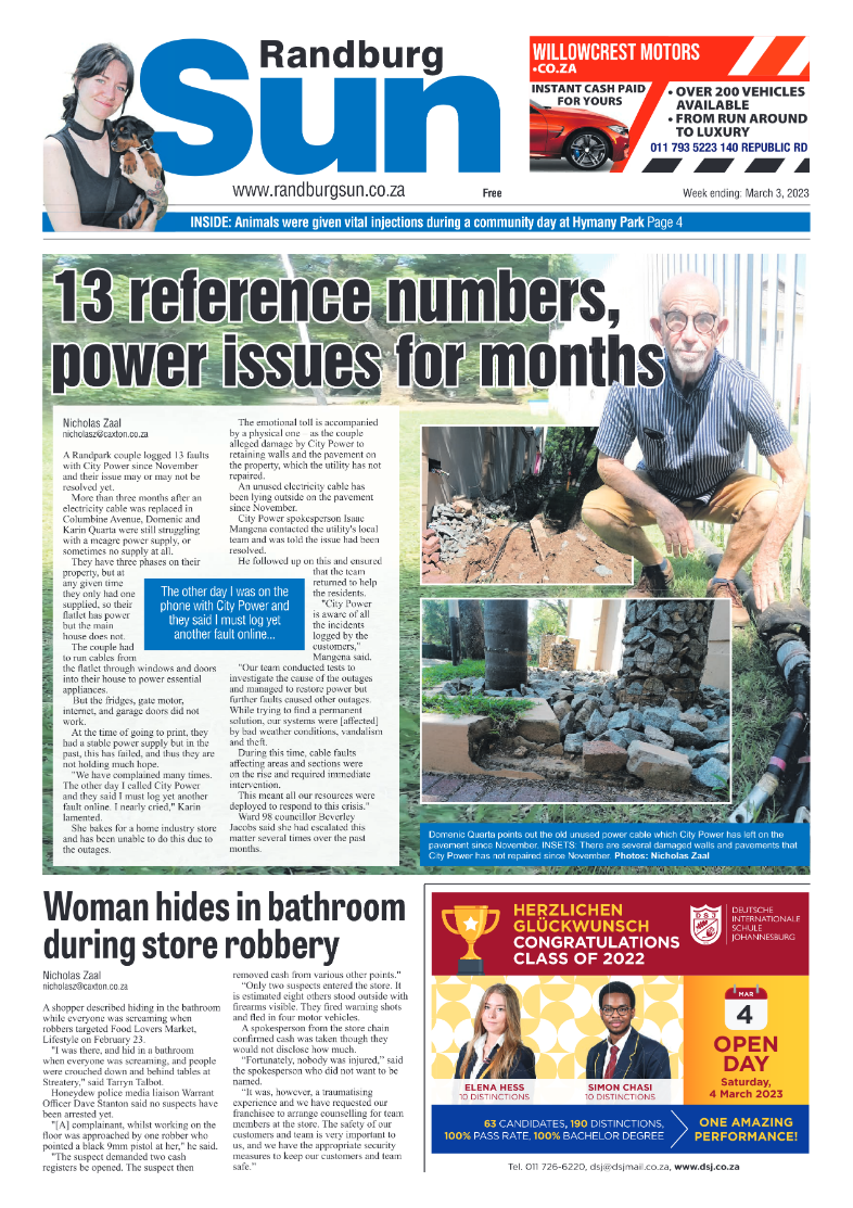 Randburg Sun 03 March 2023 page 1