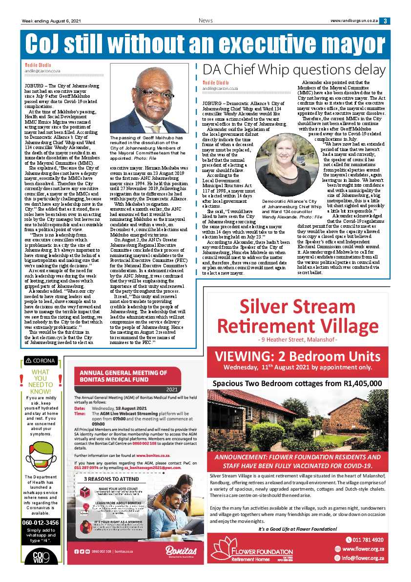 Randburg Sun  04 August 2021 page 3