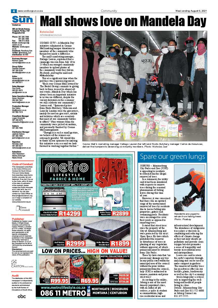Randburg Sun  04 August 2021 page 4