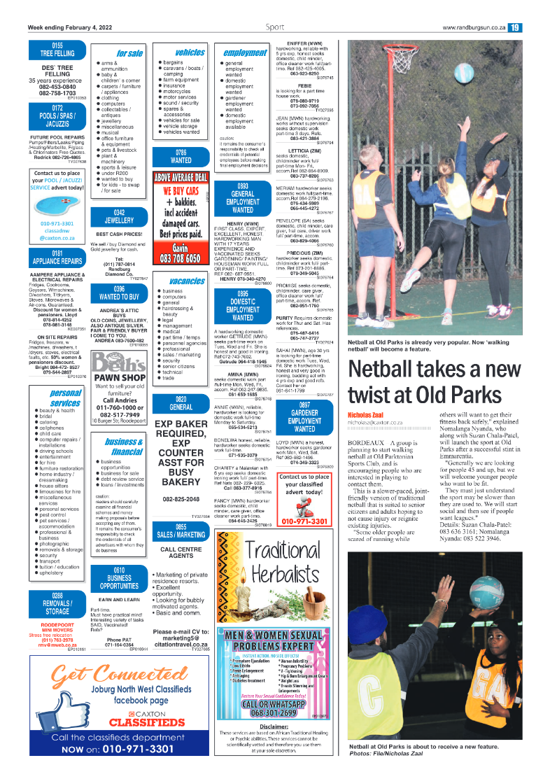 Randburg Sun 04 February 2022 page 19