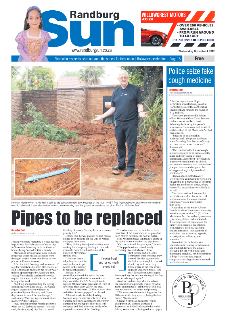 Randburg Sun 04 November 2022 page 1