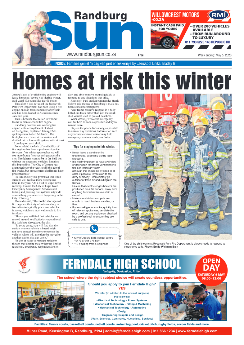 Randburg Sun 05 May 2023 page 1