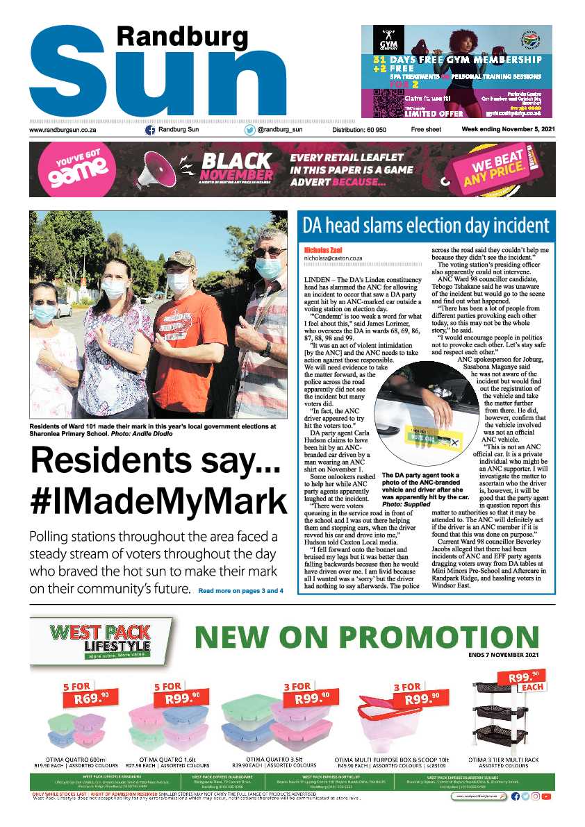Randburg Sun 05 November 2021 page 1