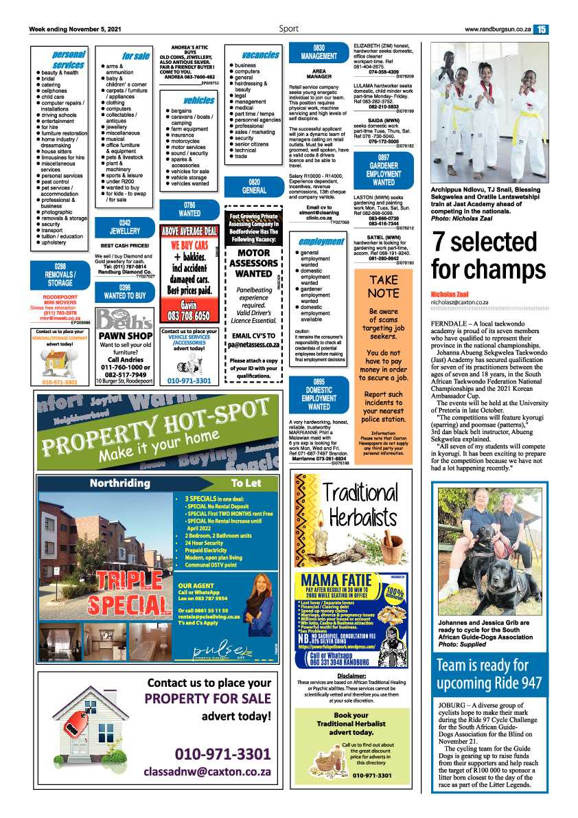 Randburg Sun 05 November 2021 page 15