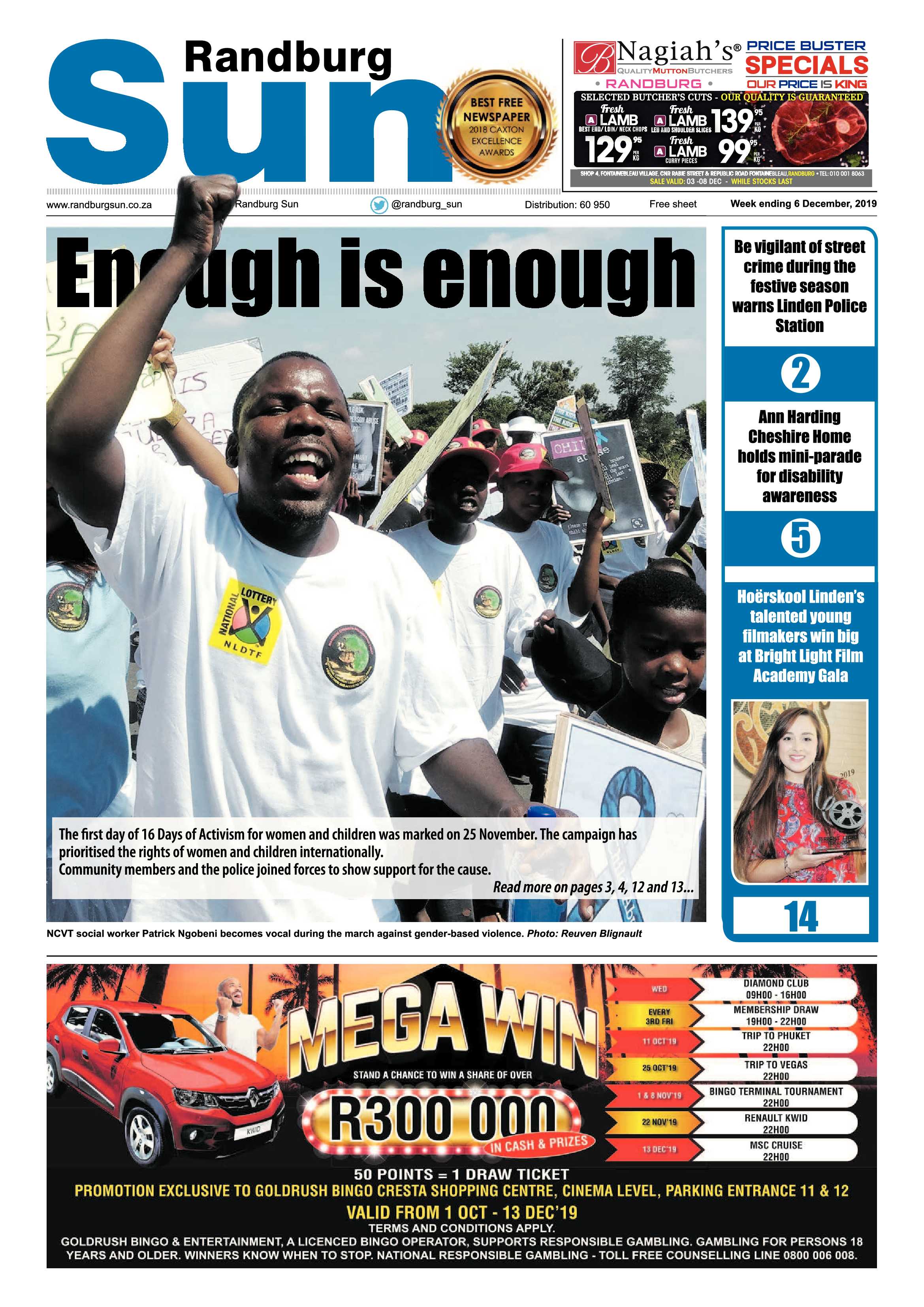 Randburg Sun 06 December 2019 page 1