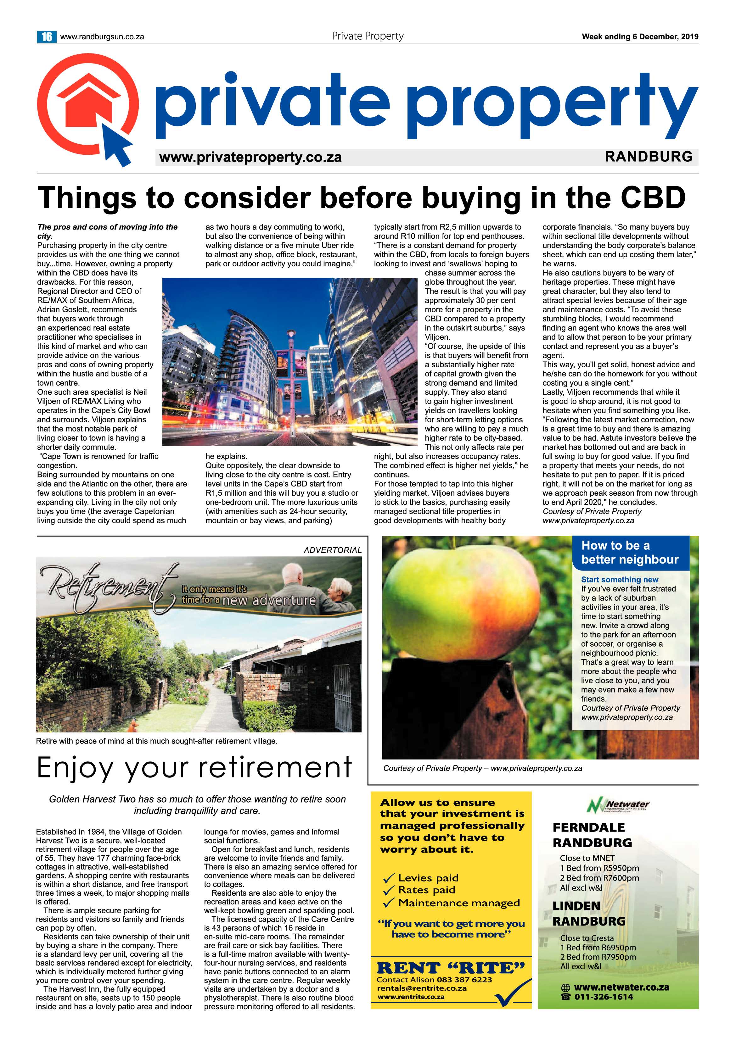 Randburg Sun 06 December 2019 page 16