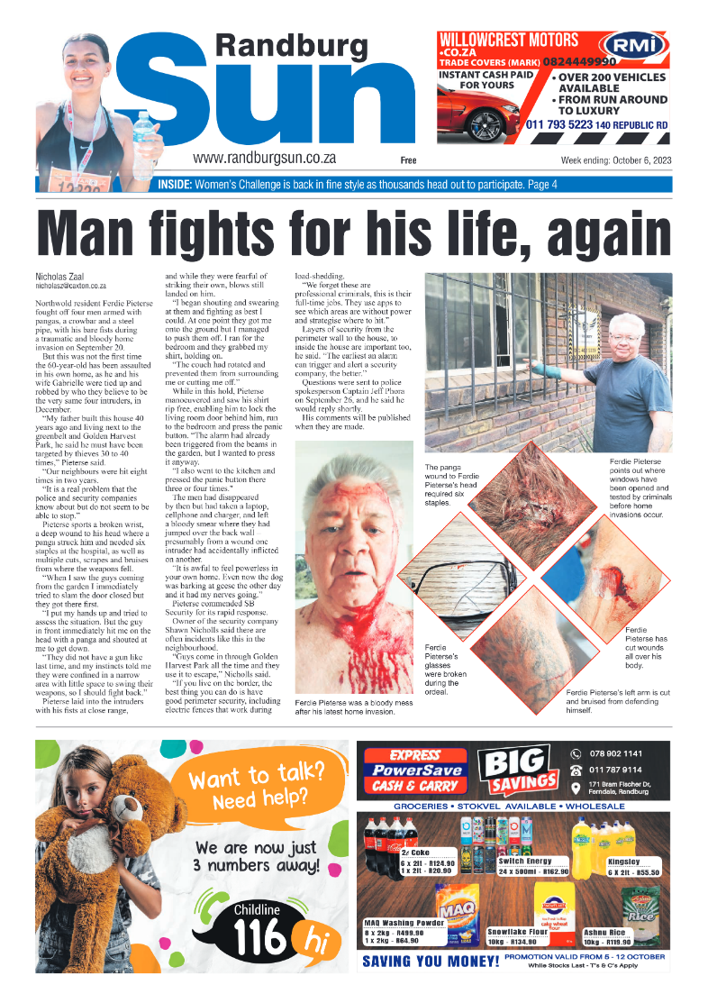 Randburg Sun 06 October 2023 page 1