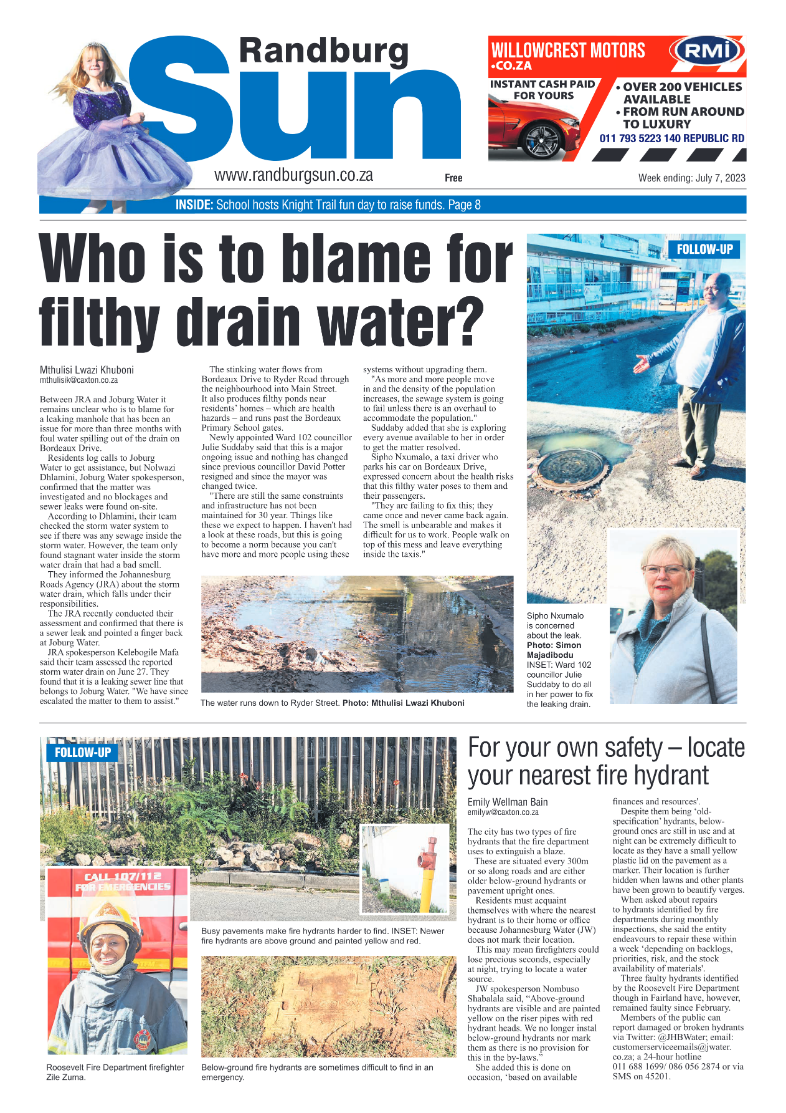 Randburg Sun 07 July 2023 page 1