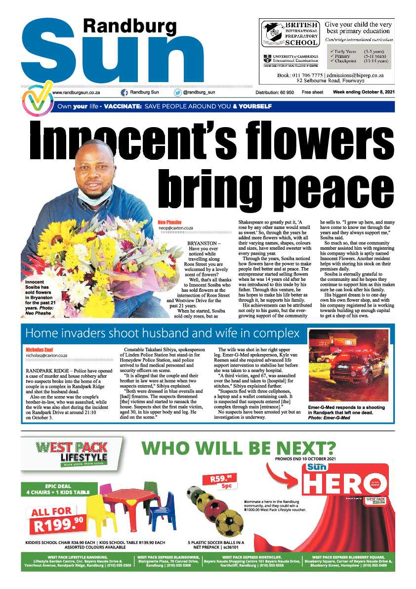 Randburg Sun 08 October 2021 page 1