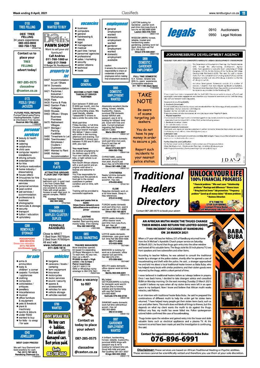 Randburg Sun 09 April 2021 page 11