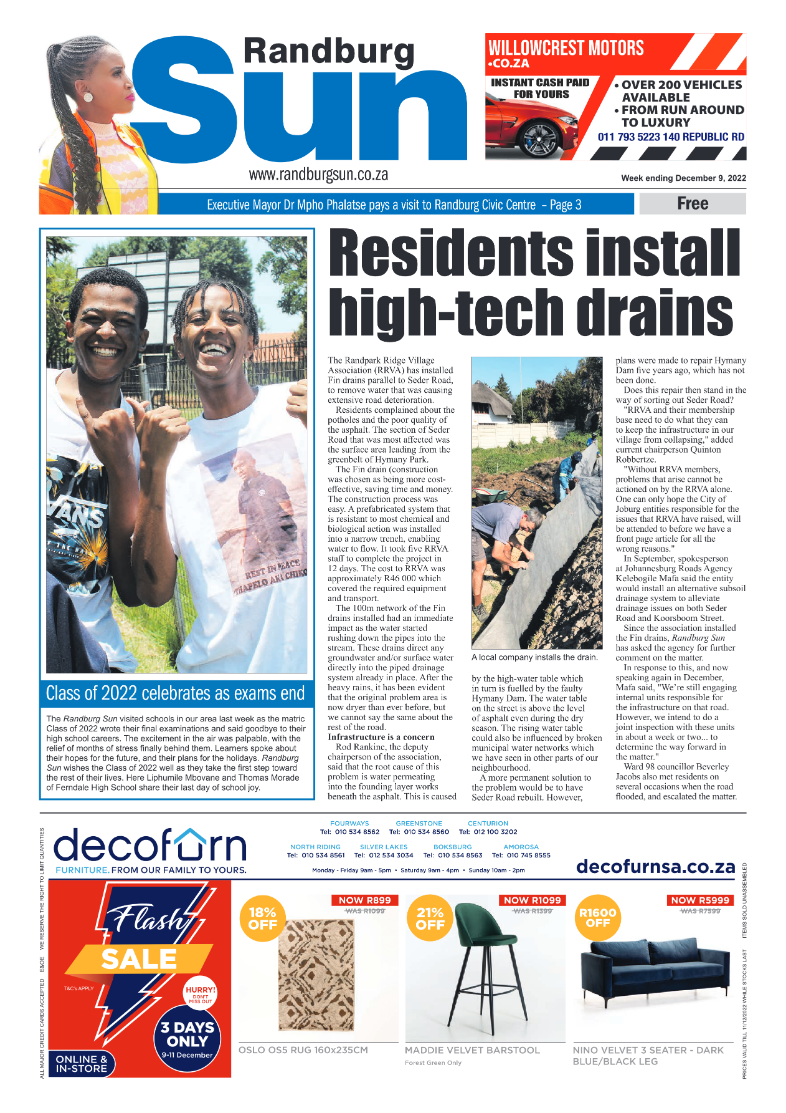 Randburg Sun 09 Dec 2022 page 1