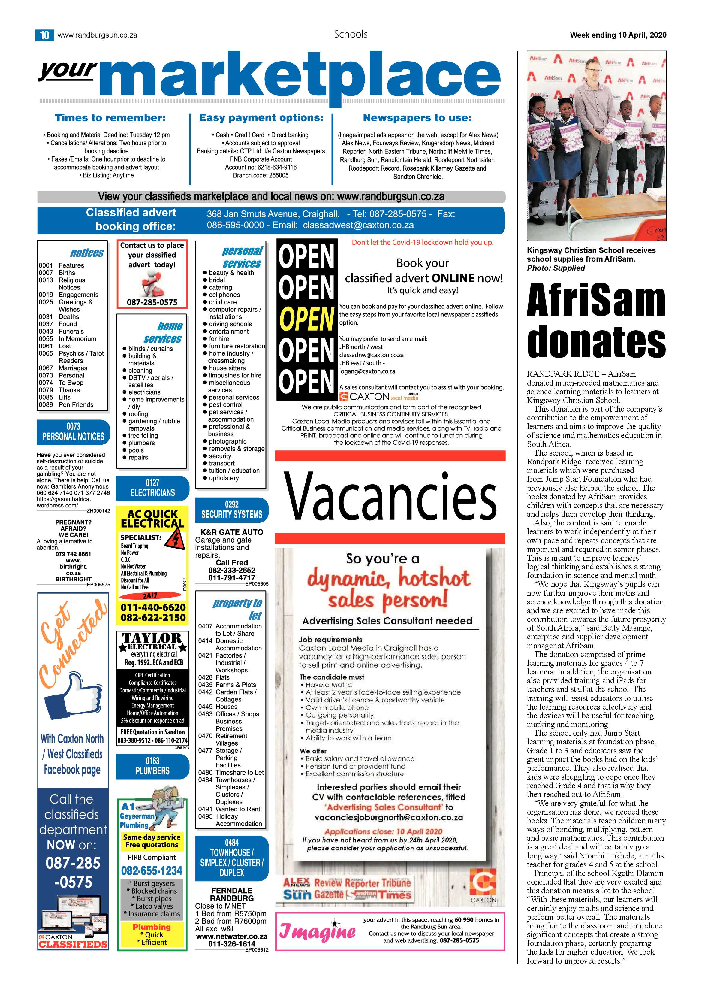 Randburg Sun 10 April 2020 page 10
