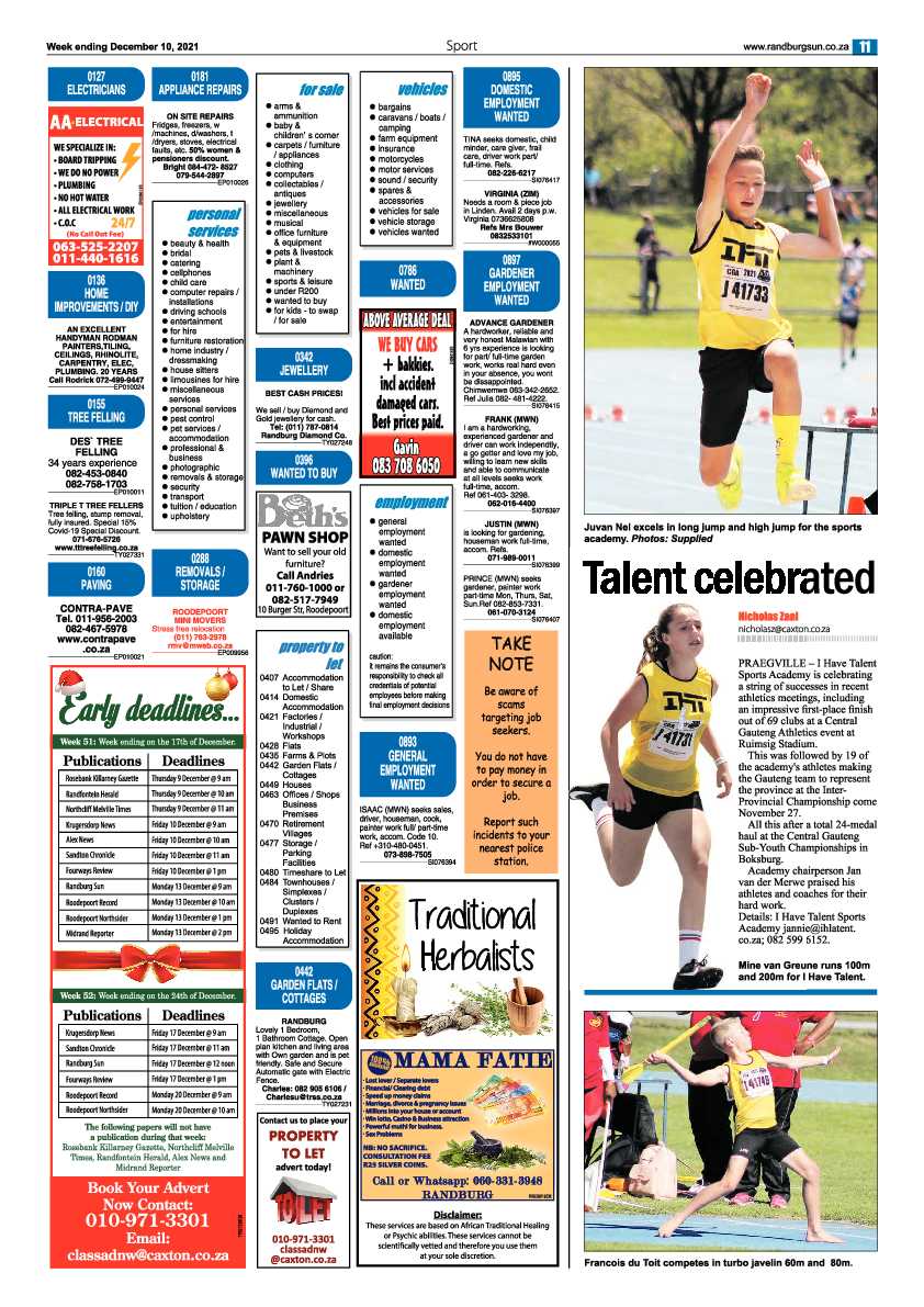 Randburg Sun 10 December 2021 page 13