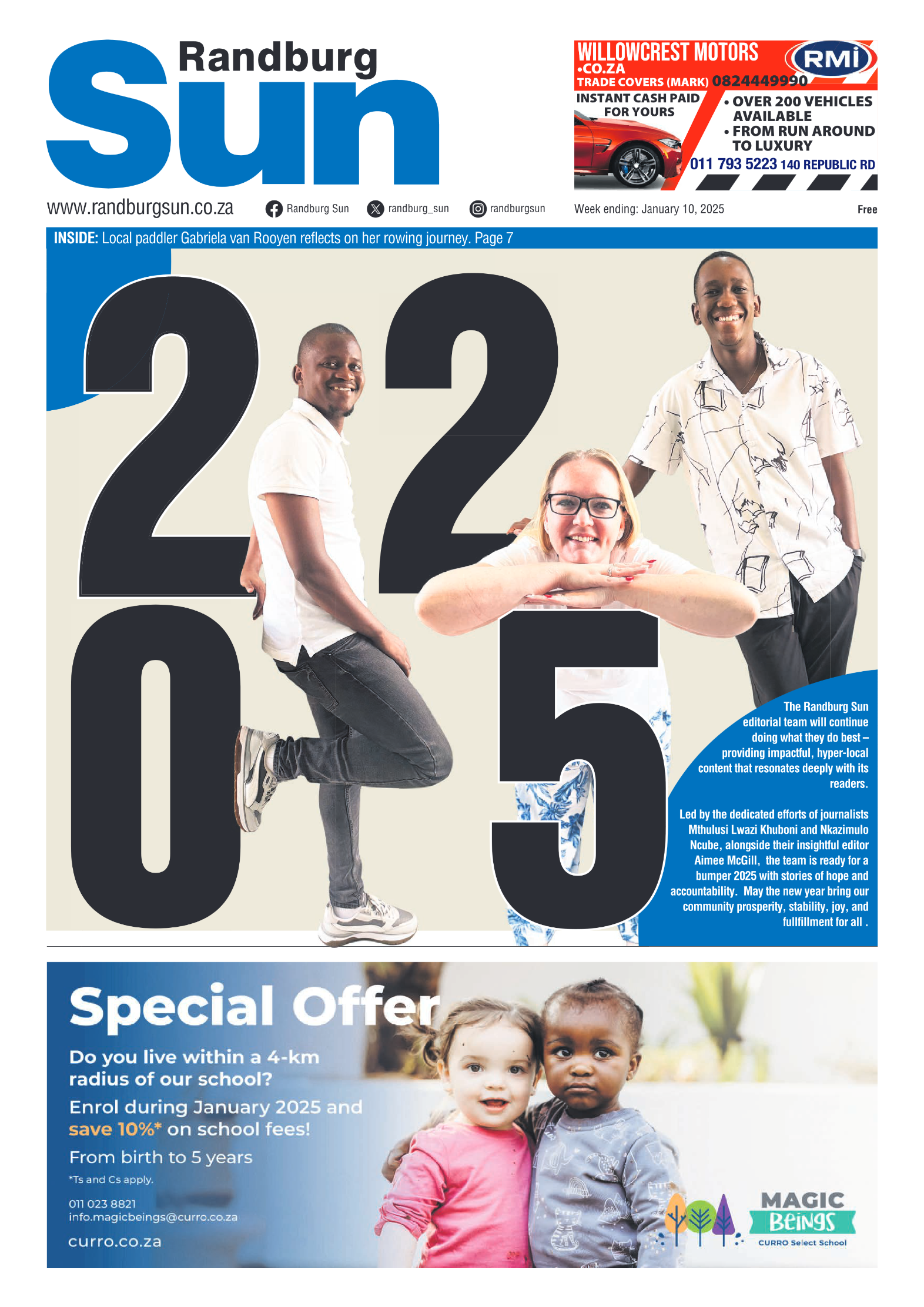 Randburg Sun 10 January 2025 page 1