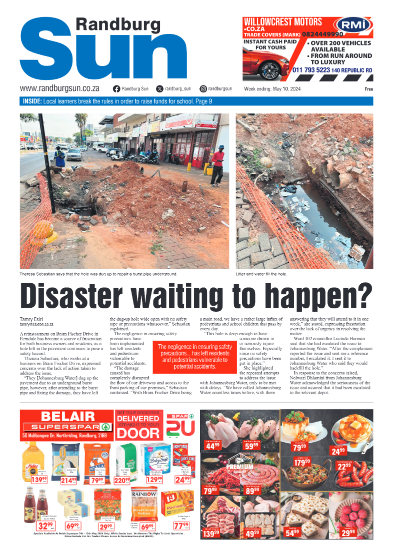 Randburg Sun 10 May 2024 page 1