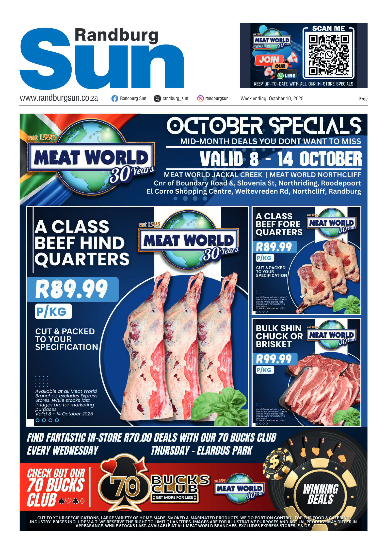 Randburg Sun 10 October 2025 page 1