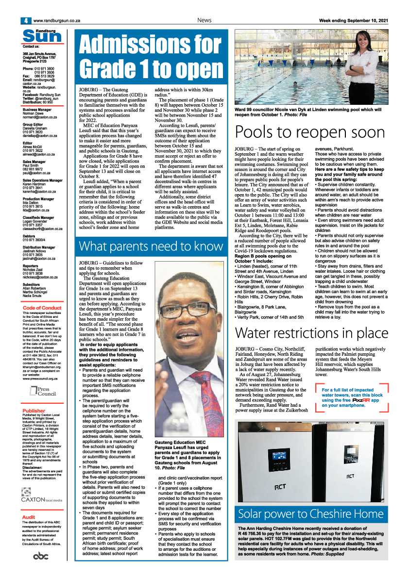 Randburg Sun 10 September 2021 page 4