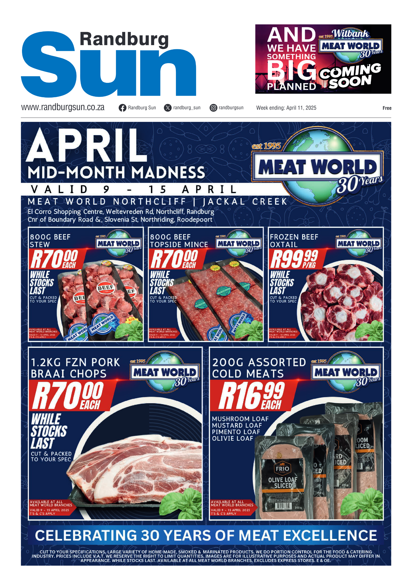 Randburg Sun 11 April 2025 page 1
