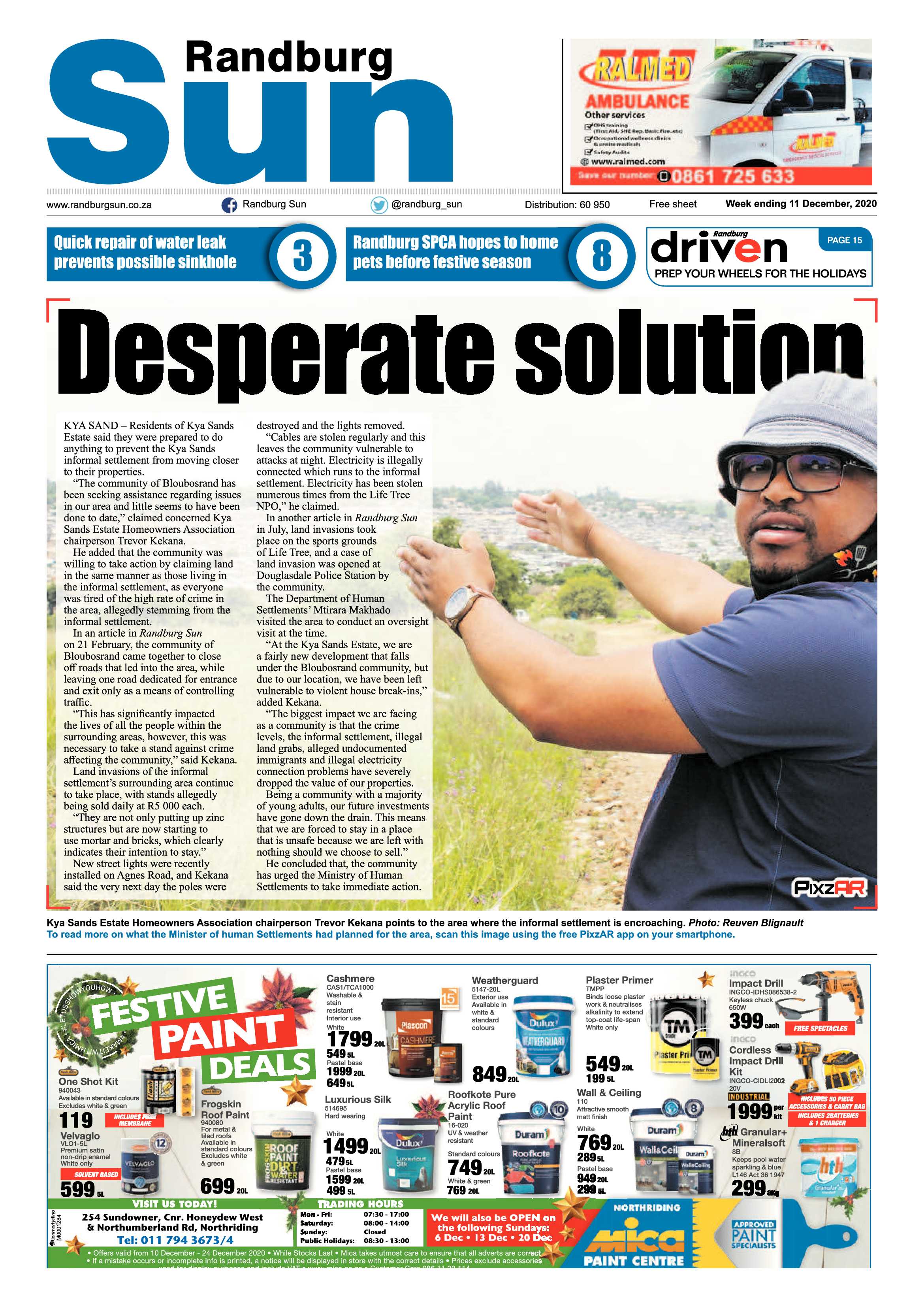 Randburg Sun 11 December 2020 page 1