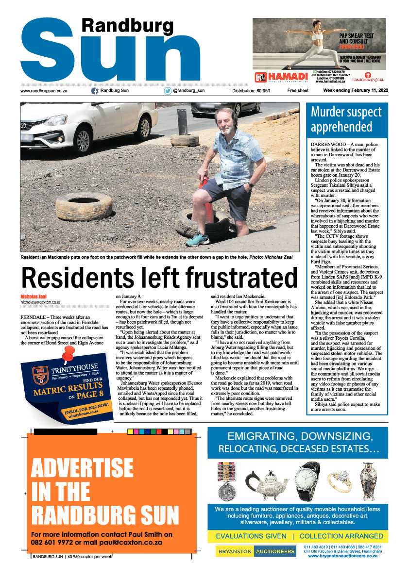 Randburg Sun 11 February 2022 page 1