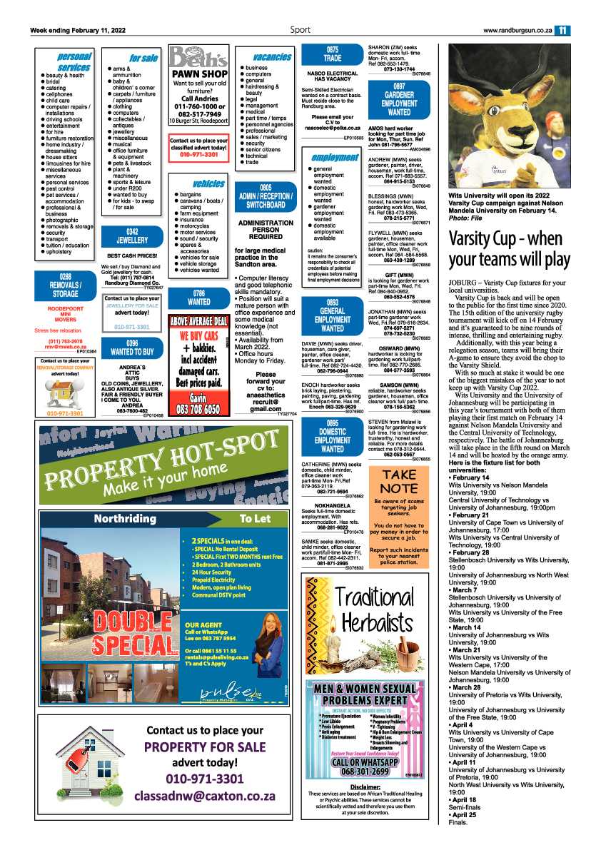 Randburg Sun 11 February 2022 page 11