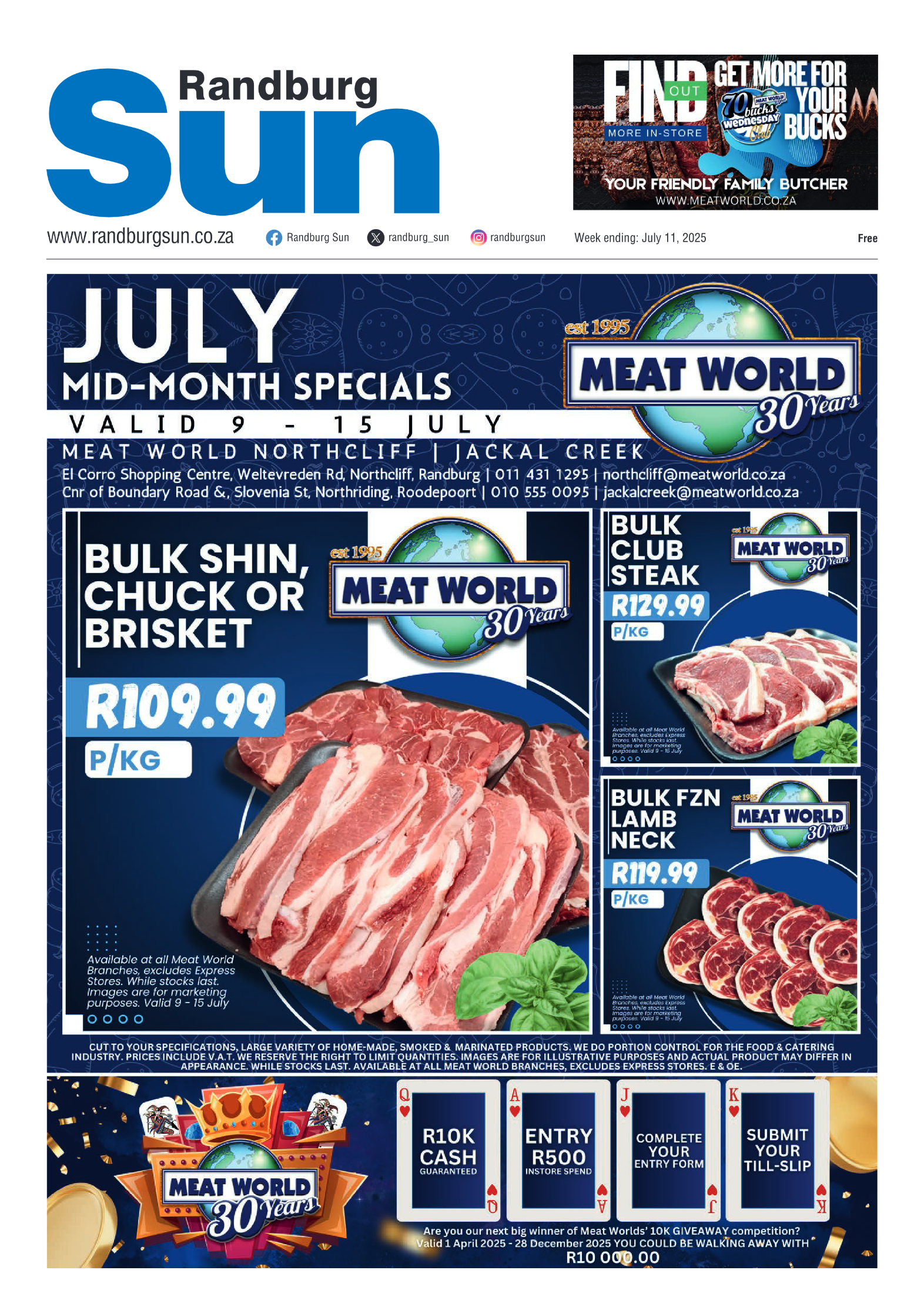 Randburg Sun 11 July 2025 page 1