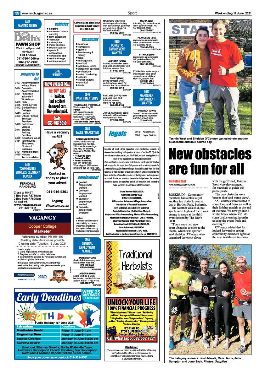 Randburg Sun 11 June 2021 page 14