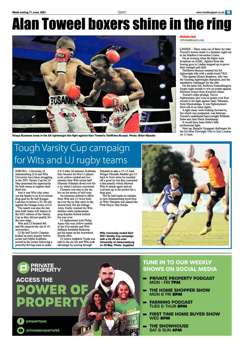 Randburg Sun 11 June 2021 page 15