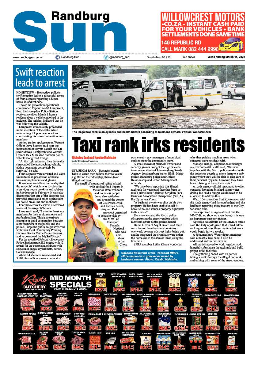 Randburg Sun 11 March 2022 page 1