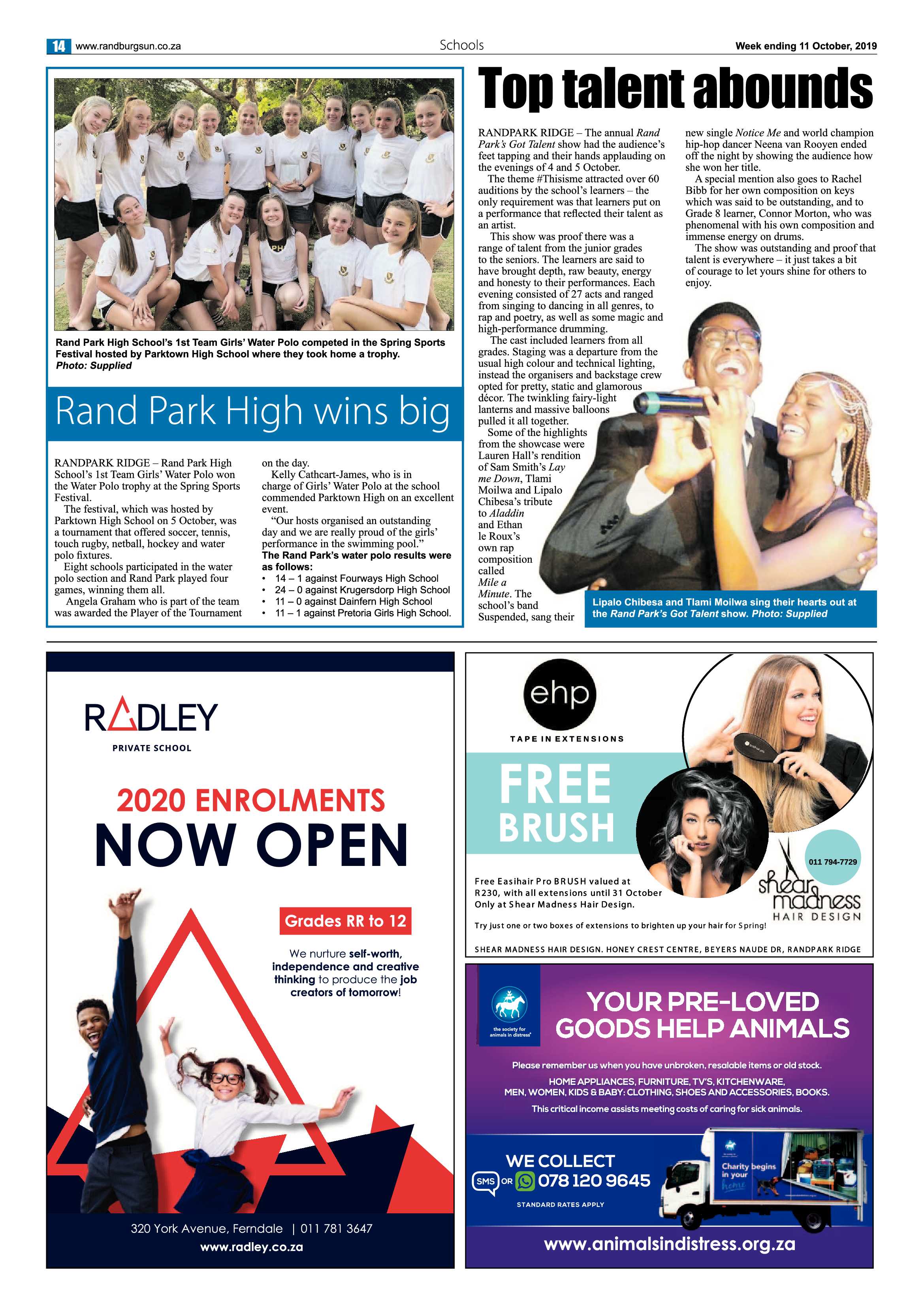 Randburg Sun 11 October, 2019 page 14