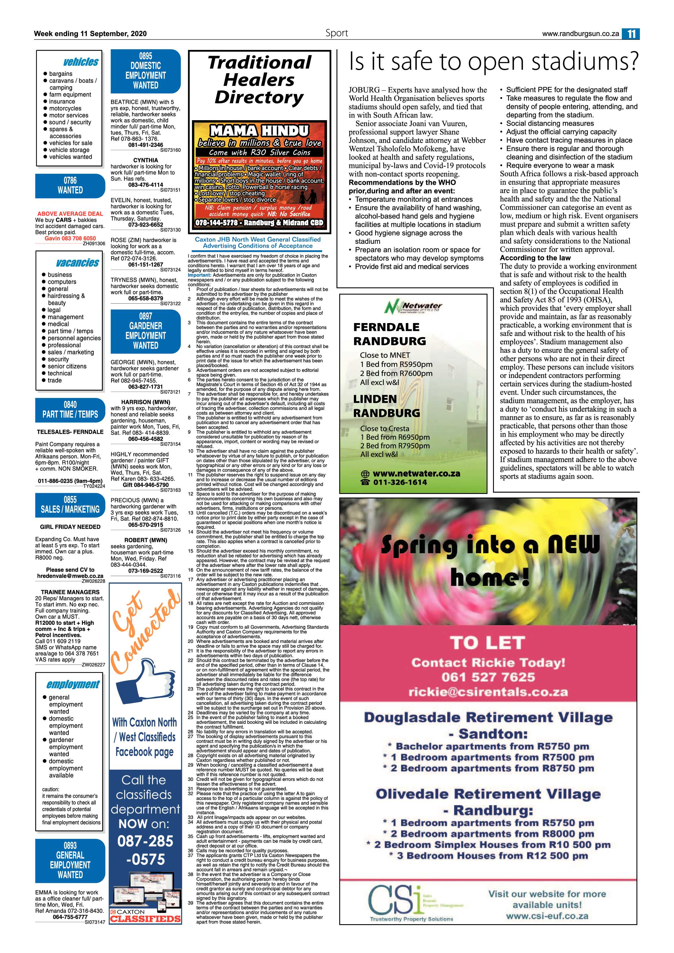 Randburg Sun 11 September 2020 page 11