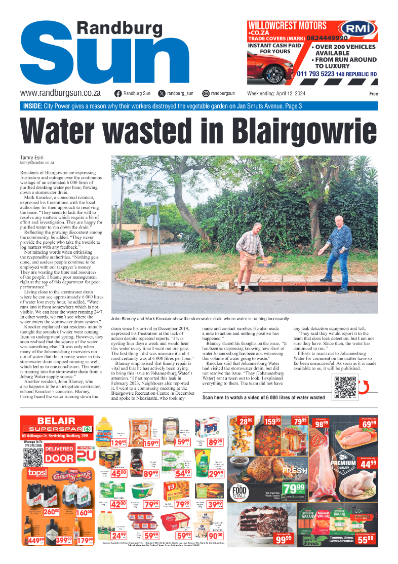 Randburg Sun 12 April 2024 page 1