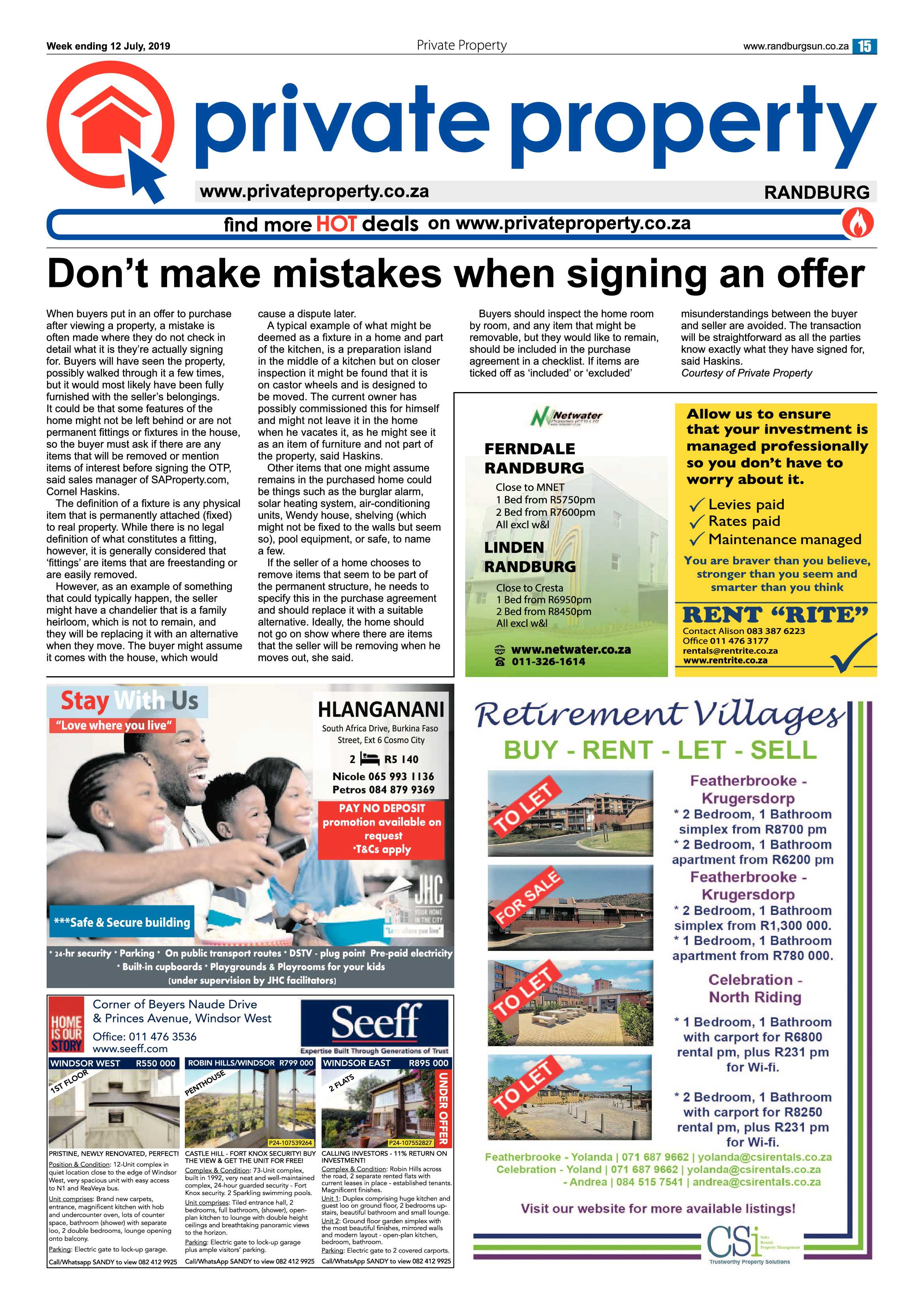 Randburg Sun 12 July, 2019 page 15