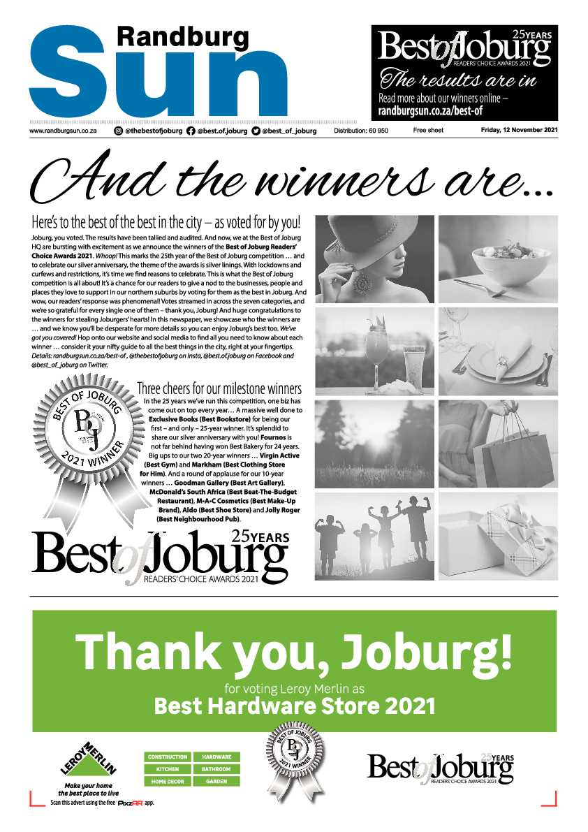 Randburg Sun 12 November 2021 page 1