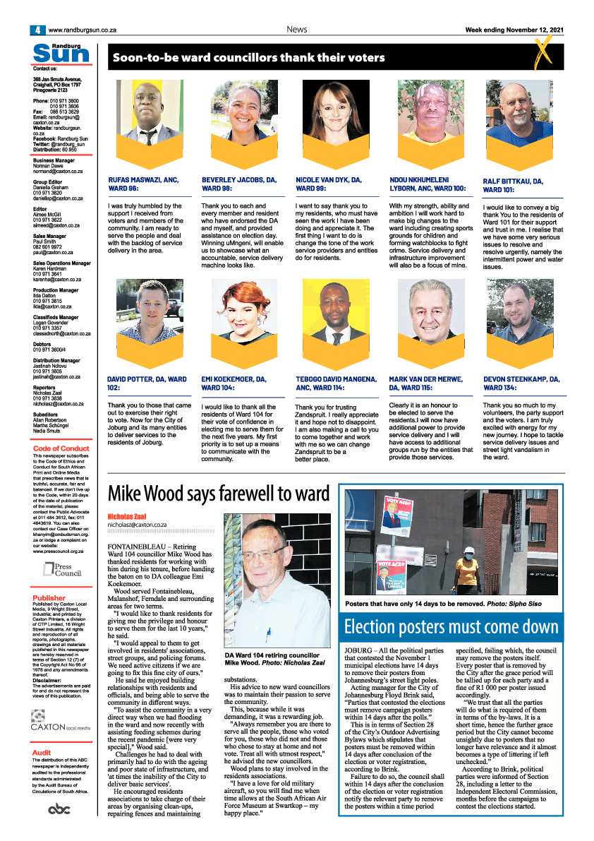 Randburg Sun 12 November 2021 page 6