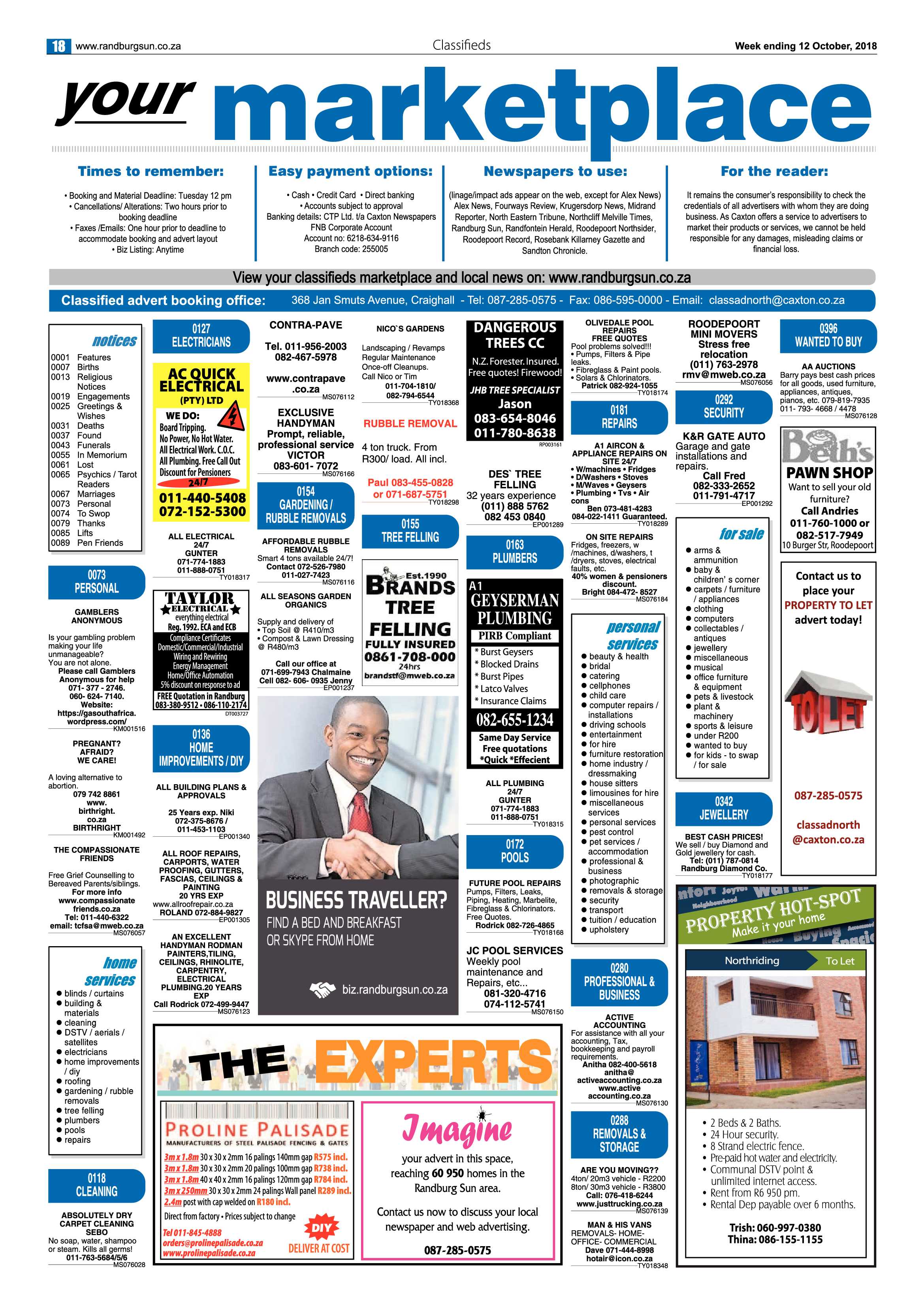 Randburg Sun 12 October 2018 page 18