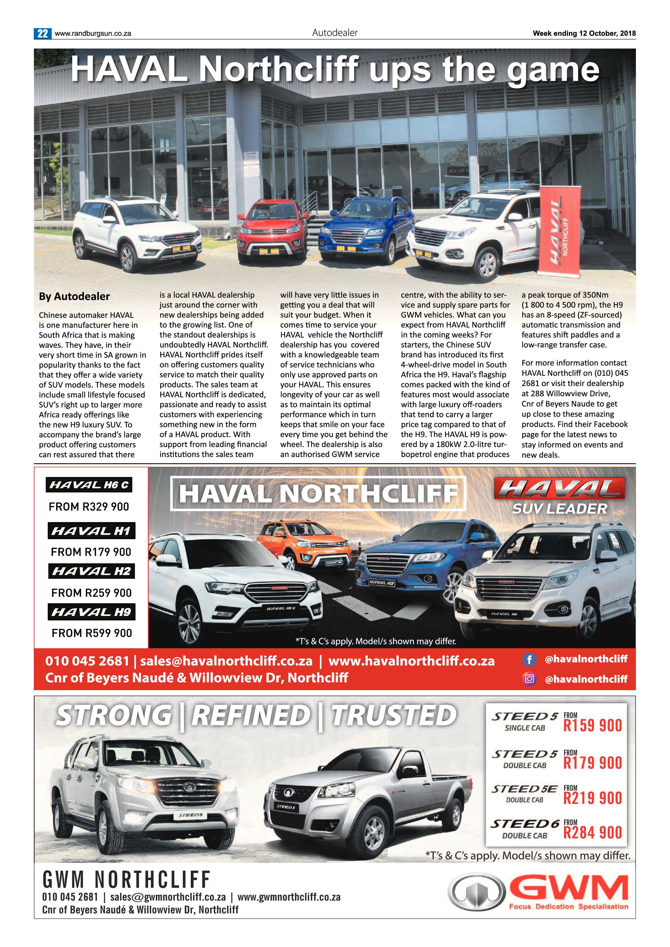 Randburg Sun 12 October 2018 page 22