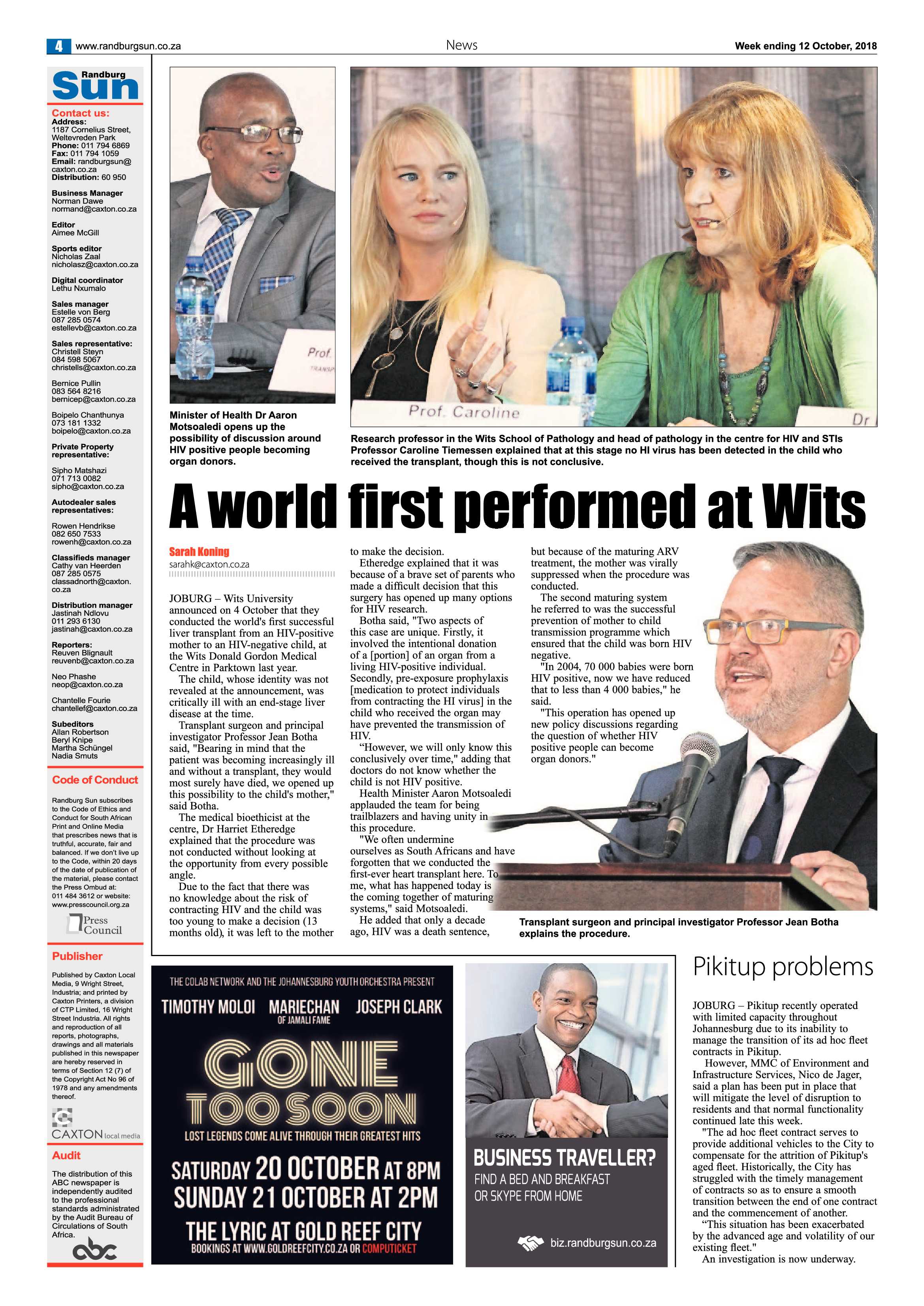Randburg Sun 12 October 2018 page 4