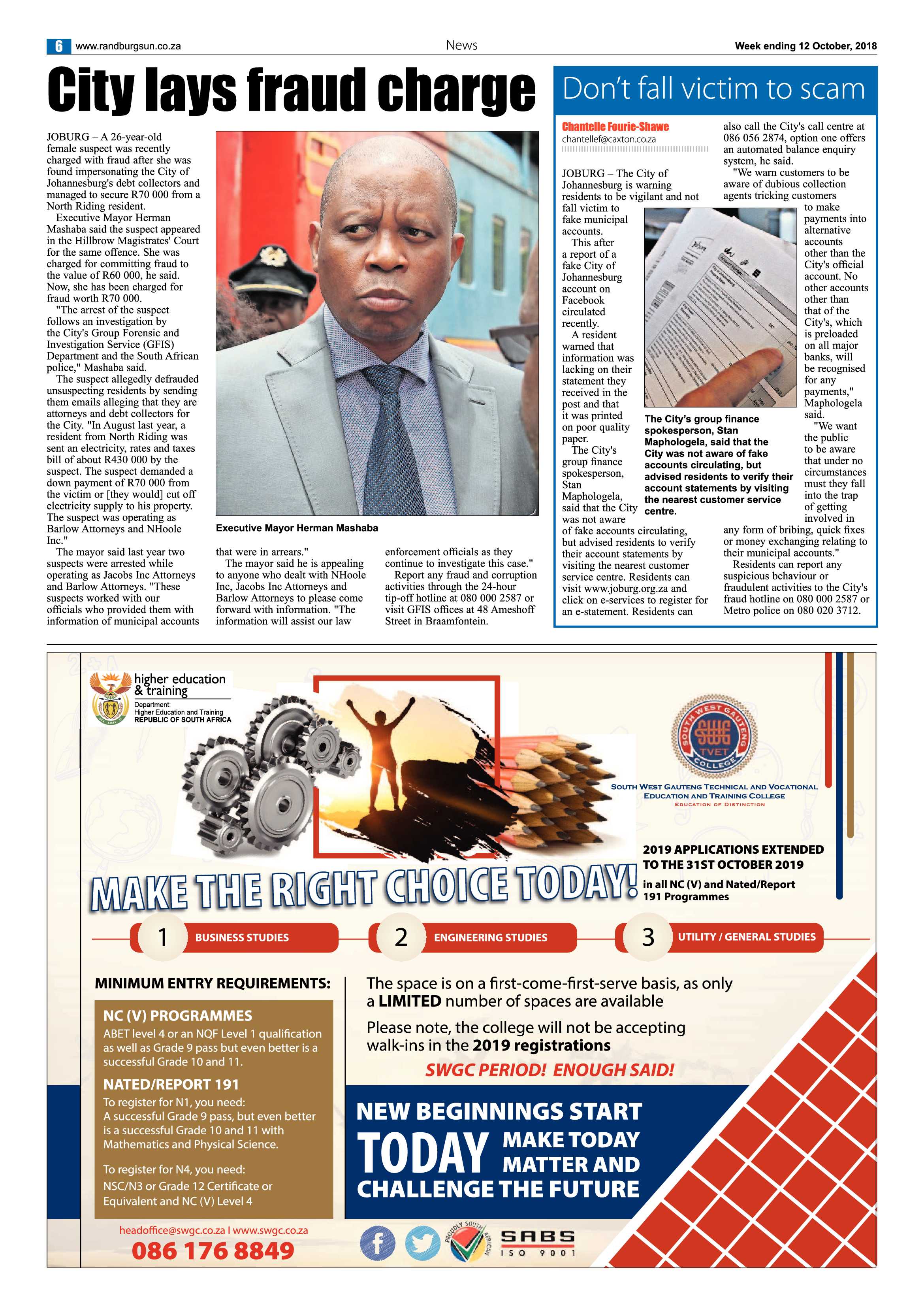 Randburg Sun 12 October 2018 page 6