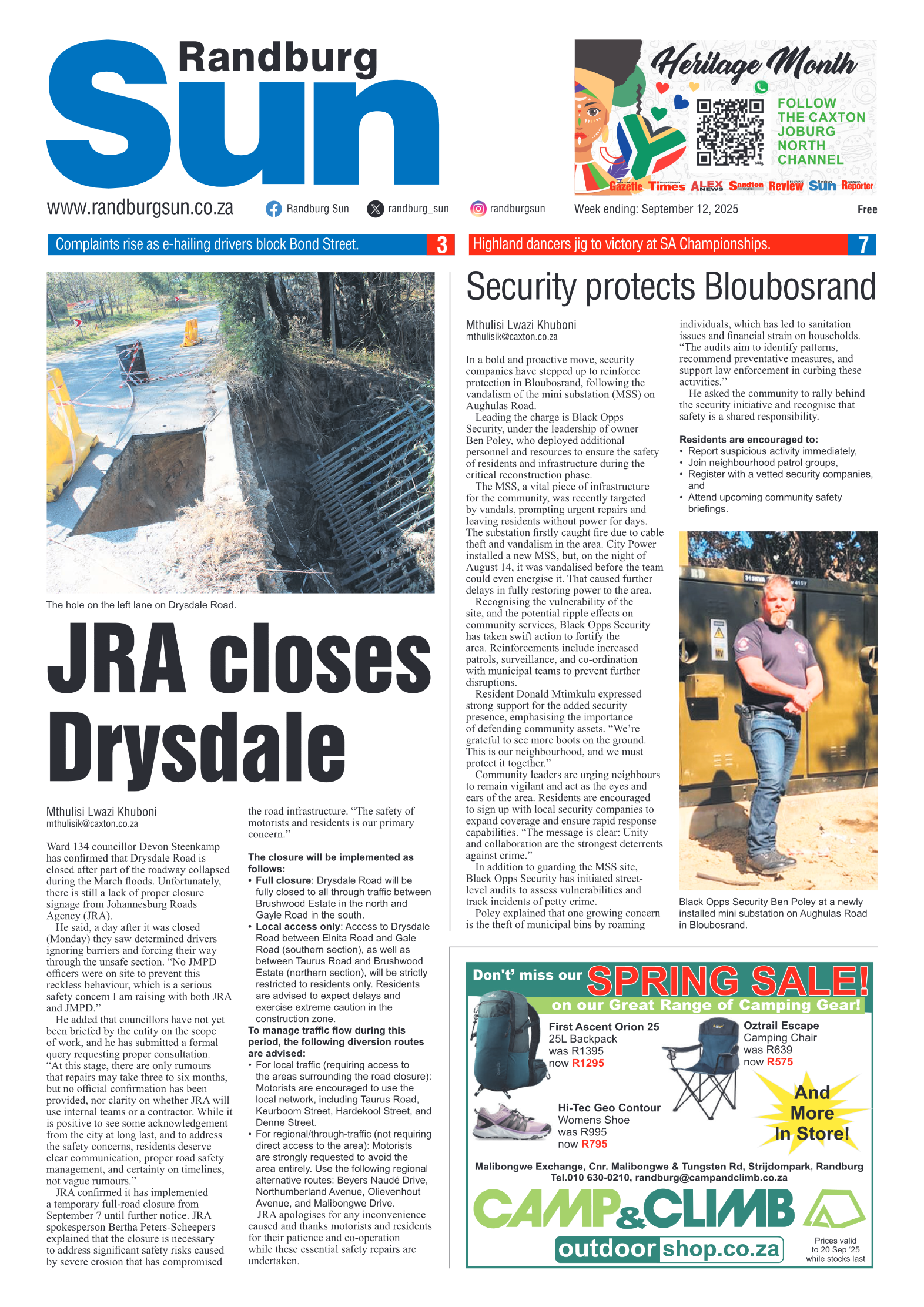 Randburg Sun 12 September 2025 page 1
