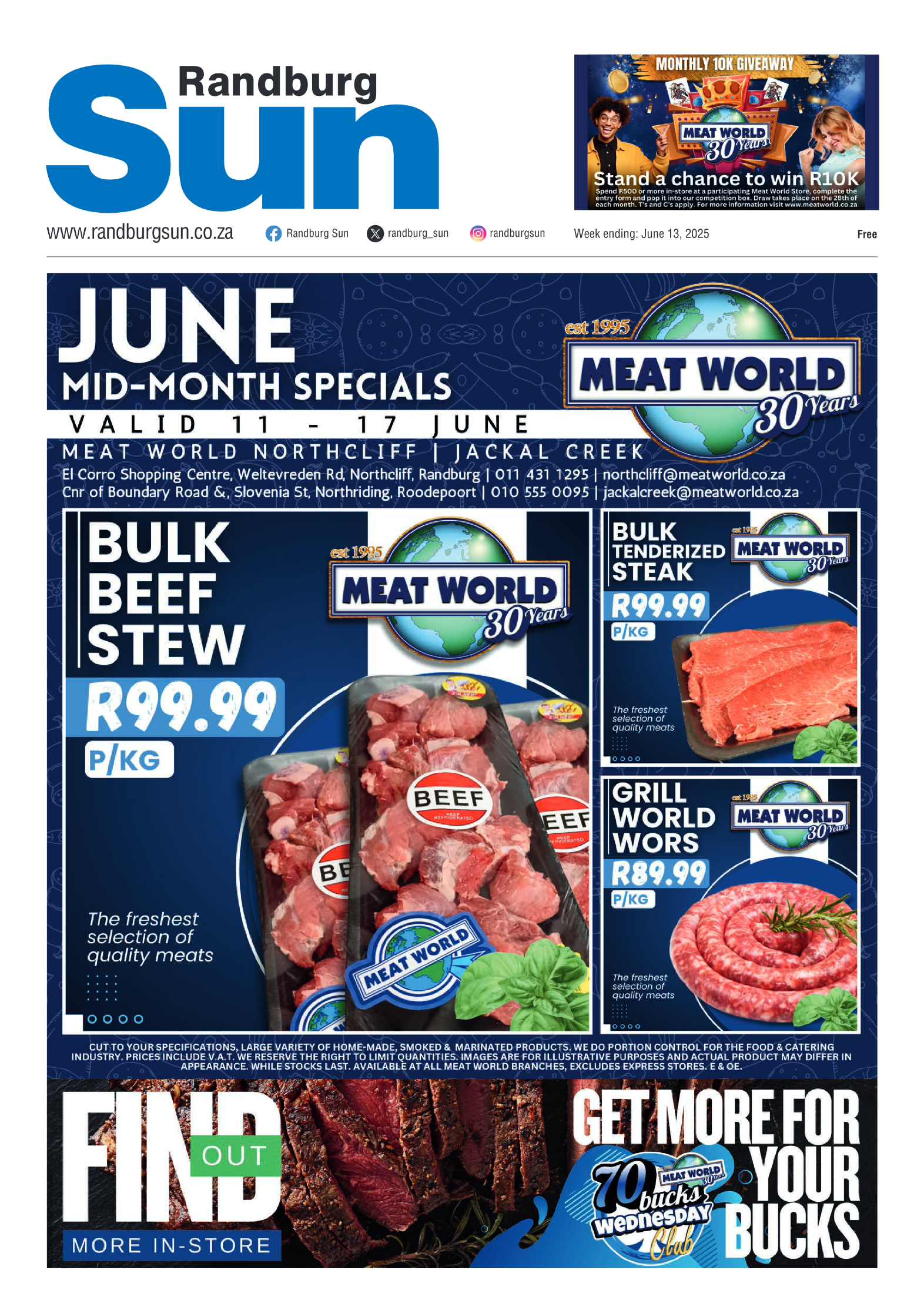 Randburg Sun 13 June 2025 page 1