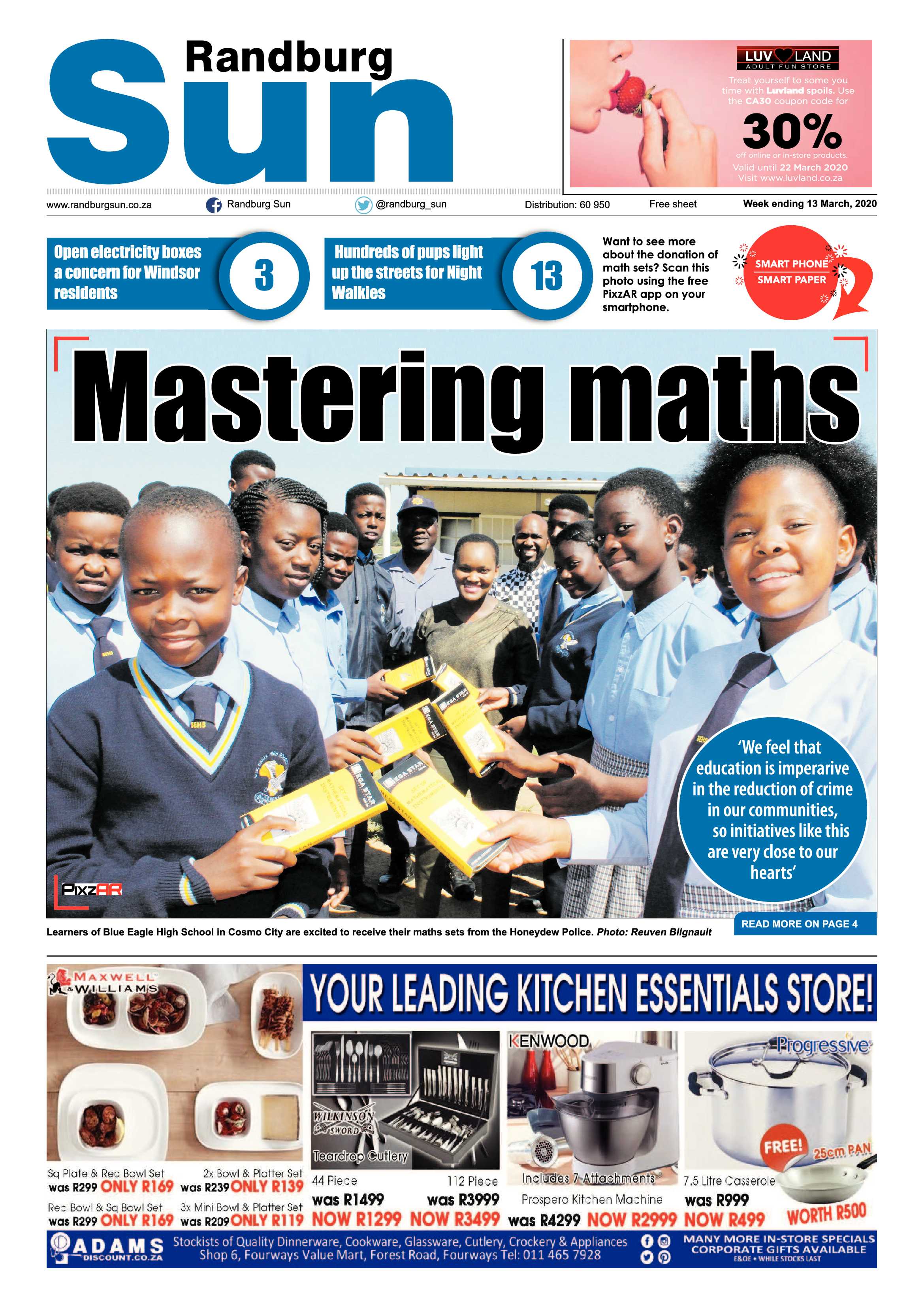 Randburg Sun 13 March 2020 page 1