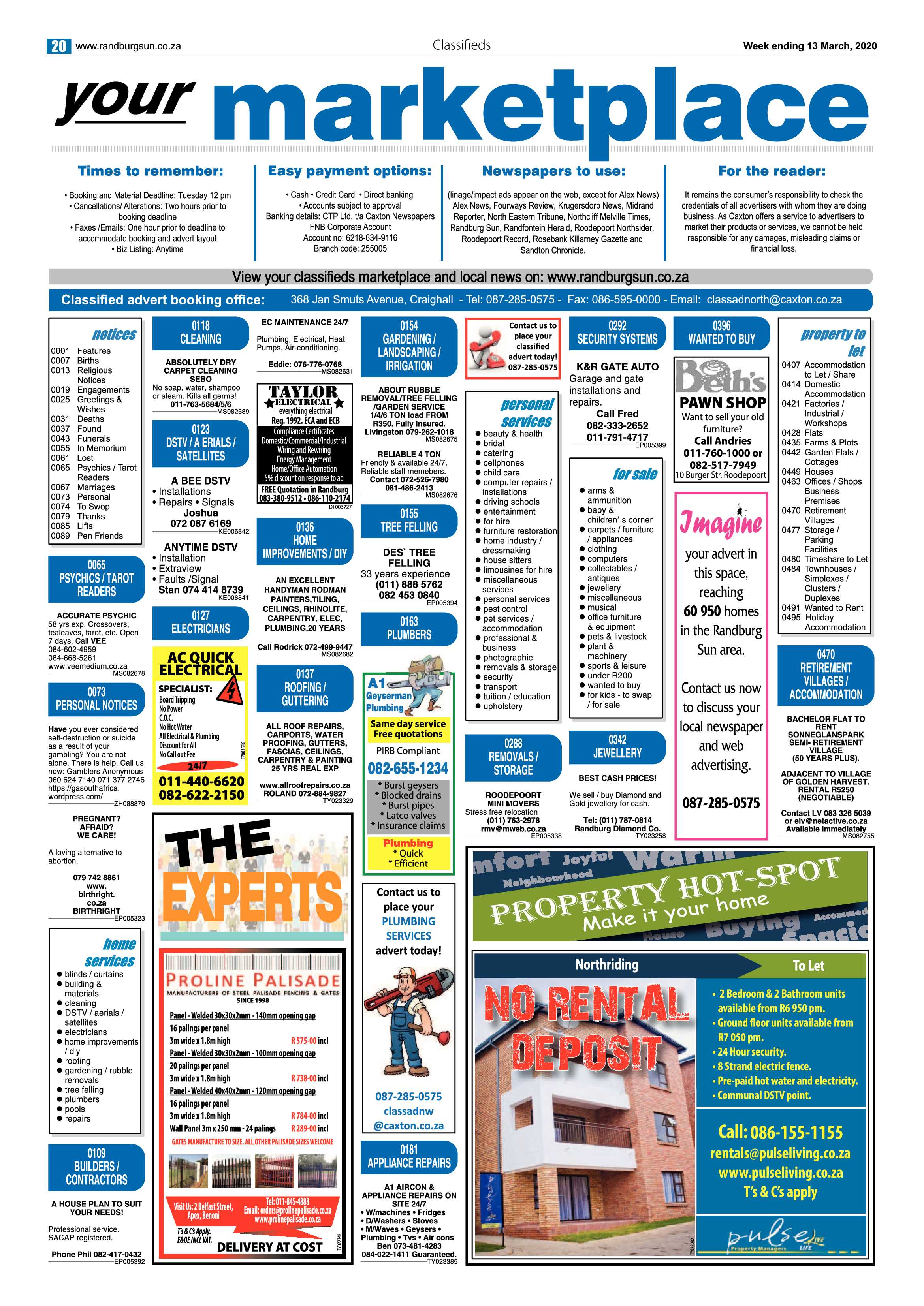 Randburg Sun 13 March 2020 page 20