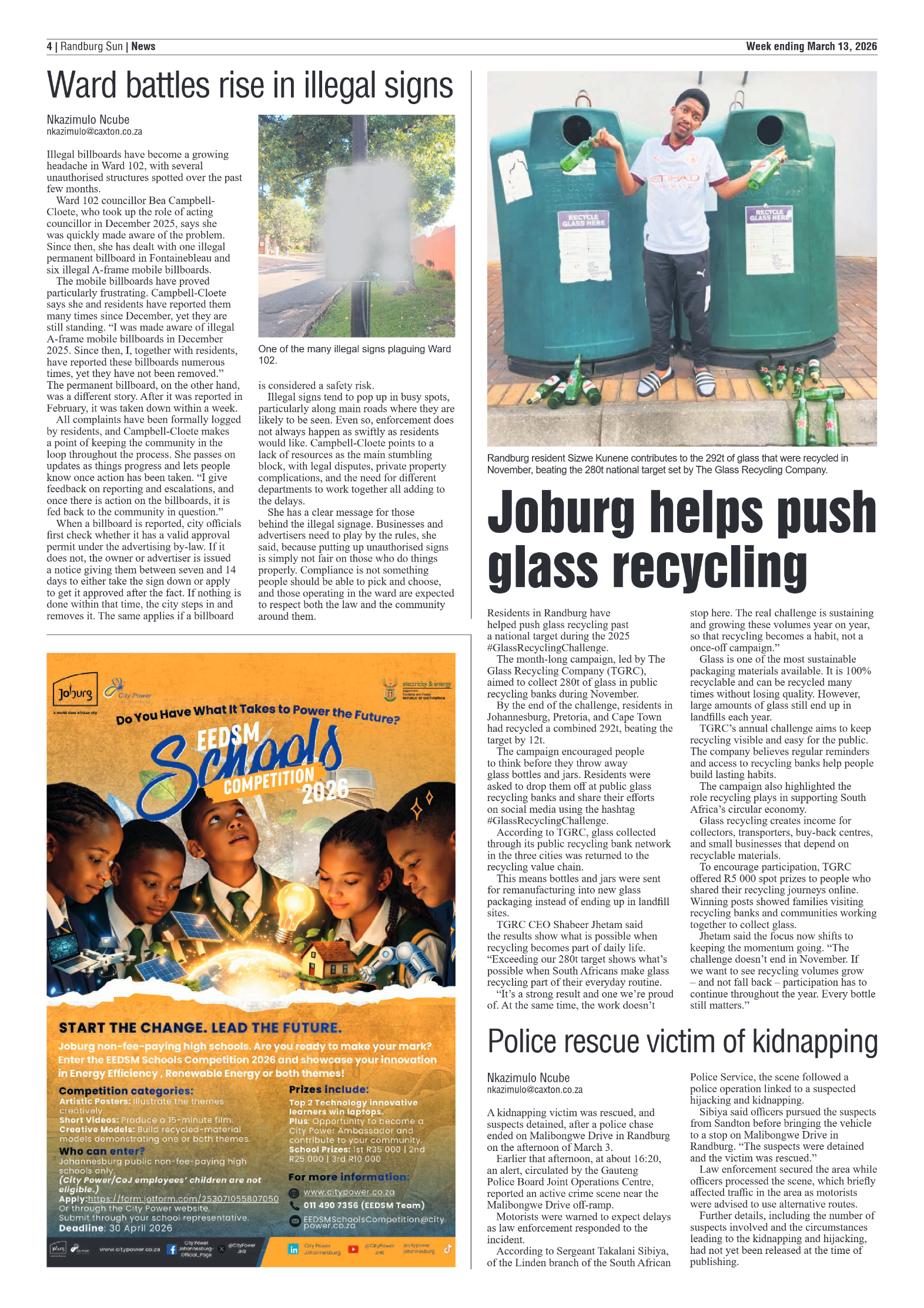 Randburg Sun 13 March 2026 page 6