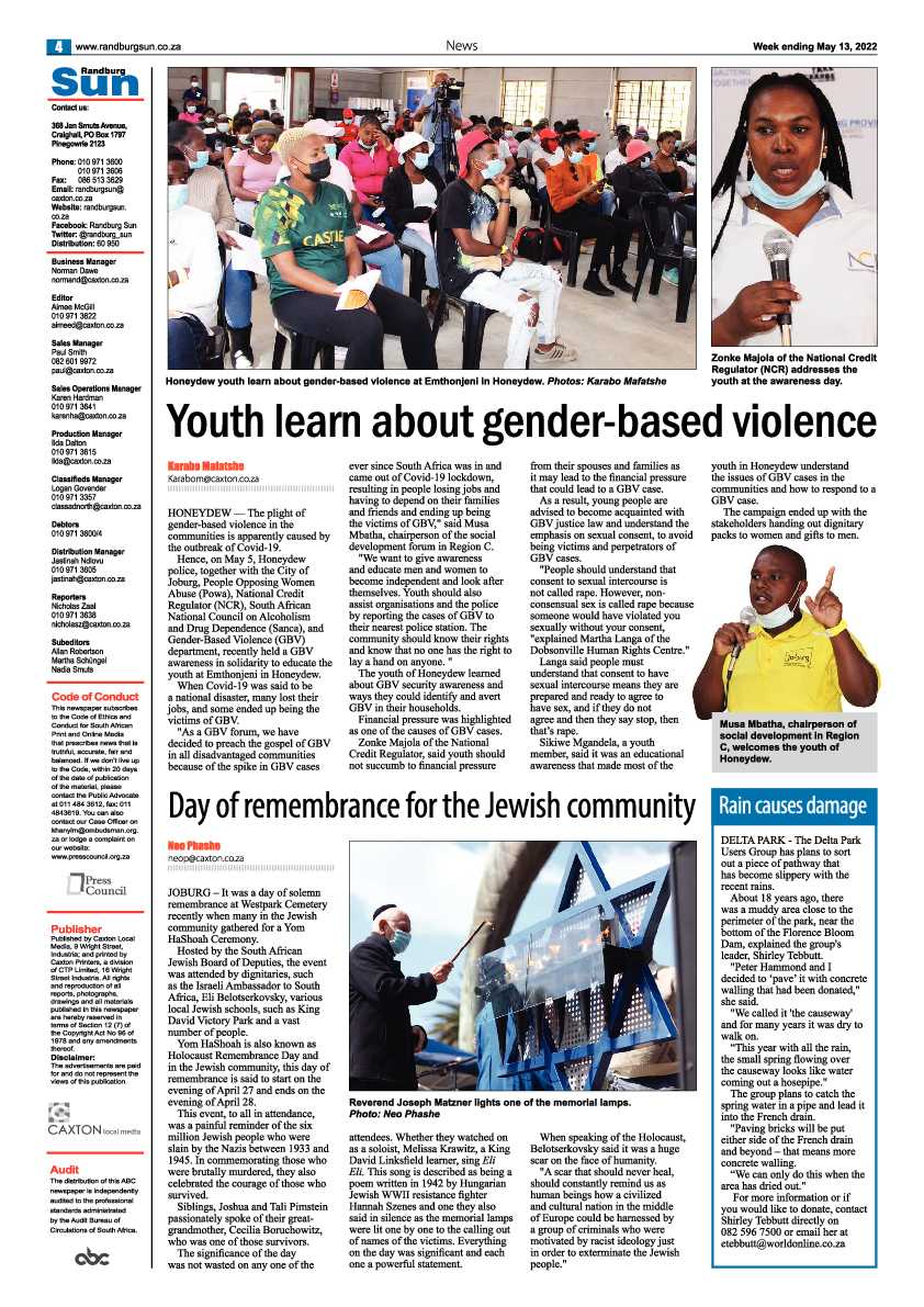 Randburg Sun 13 May 2022 page 4